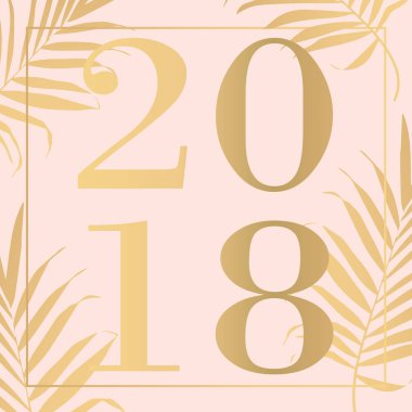 Mutlu yeni yıl pembe 2018 metin tasarlamak