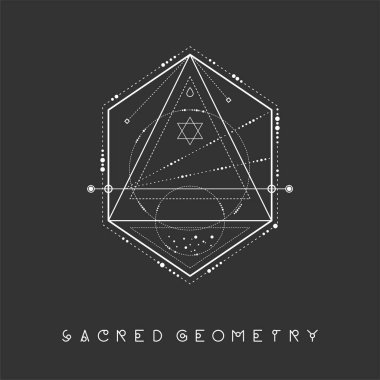 Ezoterik kutsal geometri vektör siyah arka plan üzerine