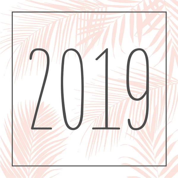 Ευτυχισμένο Νέο Έτος 2019 Ροζ Διανυσματική Σχεδίαση Κείμενο — Διανυσματικό Αρχείο