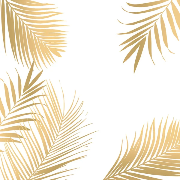 向量热带金黄棕榈叶子 — 图库矢量图片