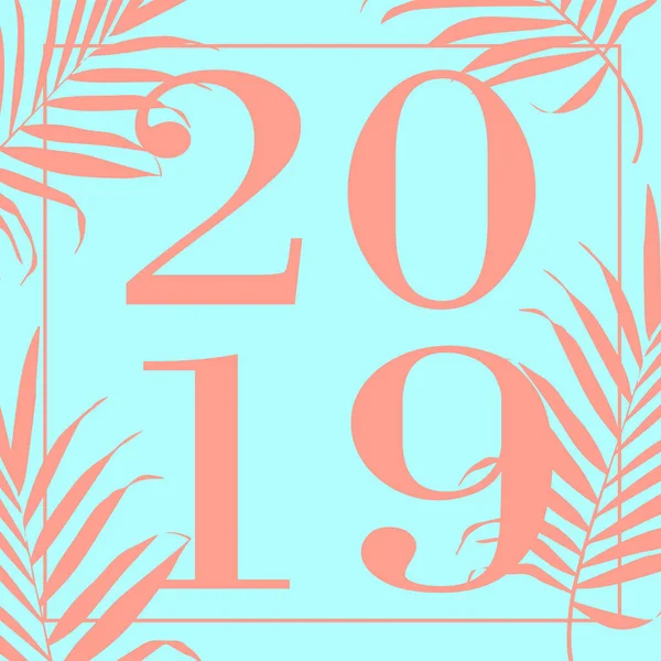 Bonne Année Turquoise 2019 Texte Illustration Vectorielle — Image vectorielle