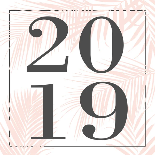 Bonne Année 2019 Rose Vecteur Conception Texte — Image vectorielle