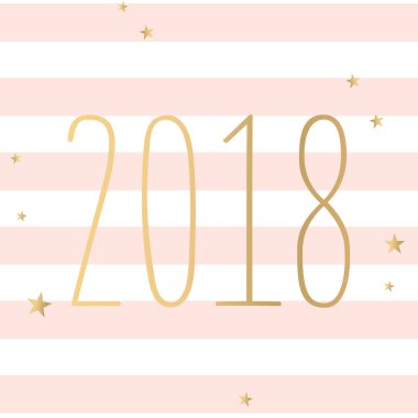 Vektör moda altın 2018 pembe çizgili
