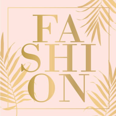 Vektör metin moda tasarım vektör çizim ile altın palmiye yaprakları