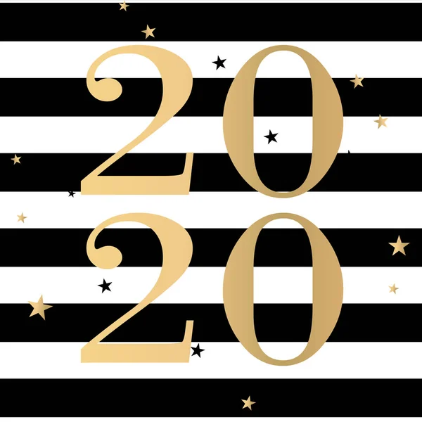 Векторна мода золота 2020 року з дизайнерськими смугами та зірками — стоковий вектор