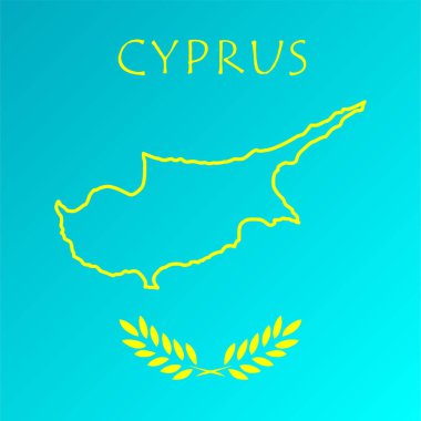 Kıbrıs bayrağı ile vektör harita. Vektör çizim eps10