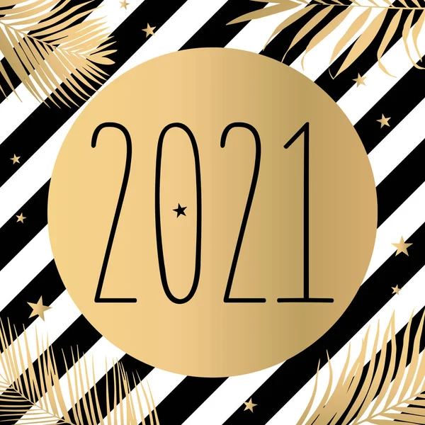 Vector Moda Oro 2021 Con Rayas Diseño — Vector de stock