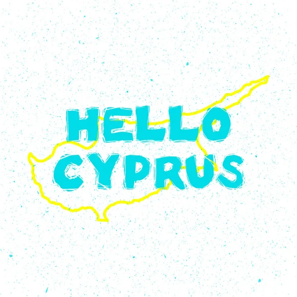 Vector Hello Cyprus Design Ilustración Turquesa — Vector de stock