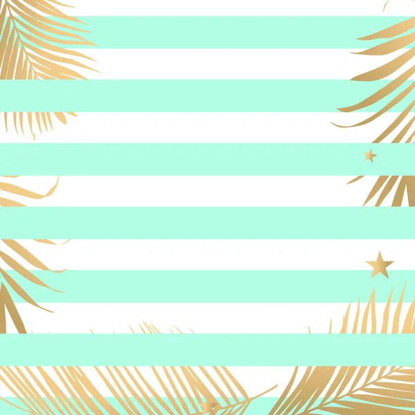 Vector tropische Gouden palm bladeren op mode achtergrond — Stockvector