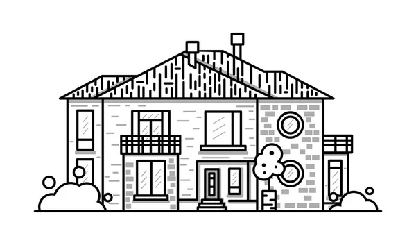 Ilustração vetorial de casas planas urbanas e suburbanas — Vetor de Stock