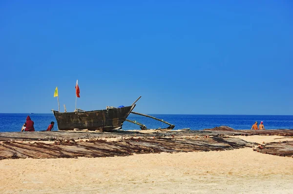 Goa Inde Novembre 2012 Des Pêcheurs Non Identifiés Ont Séché — Photo