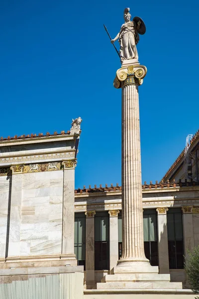 Статуя Афіни Поблизу Академії Афіни Афіни Історичного Центру Аттика Греція — стокове фото
