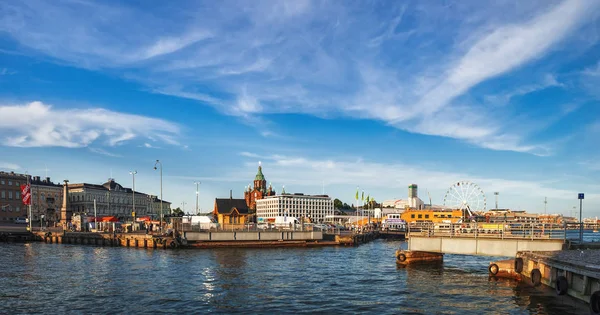 Helsinki Finlândia Julho 2018 Panorama Panorâmico Verão Arquitetura Cais Porto — Fotografia de Stock