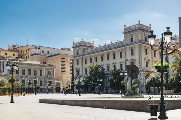 Atenas Grécia Setembro 2017 Praça Kotzia Centro Cidade Com Pessoas — Fotografia de Stock