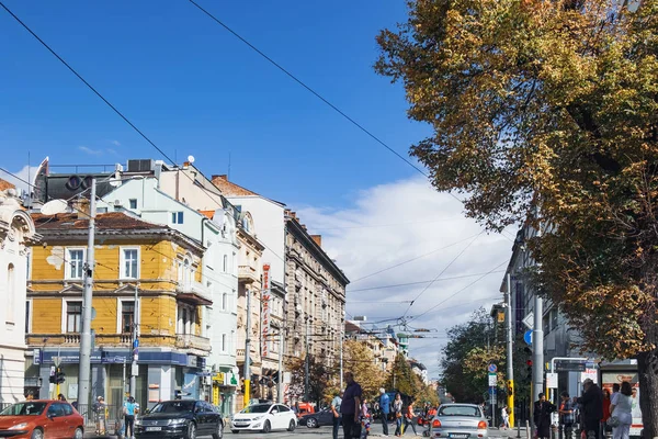 Sofia Bulgaria September 2017 Street Life Knyaginya Maria Luiza Boulevard — Stock Photo, Image