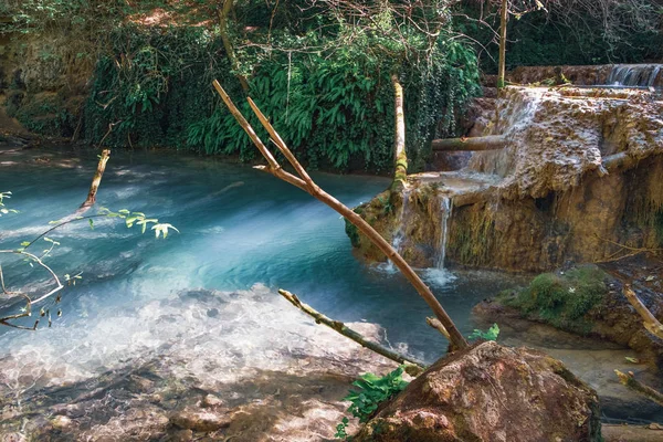 Natuur Landschap Van Krushuna Watervallen Bulgarije Mooie Dode Boom Het — Stockfoto