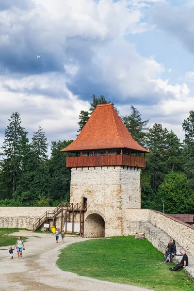 Rasnov Rumänien September 2017 Panoramablick Auf Den Innenhof Der Rasnov — Stockfoto