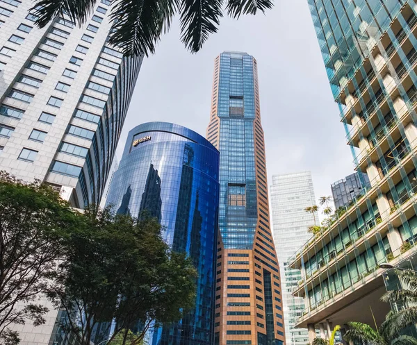 Singapore skyline located near Raffles Place — Stock Photo, Image