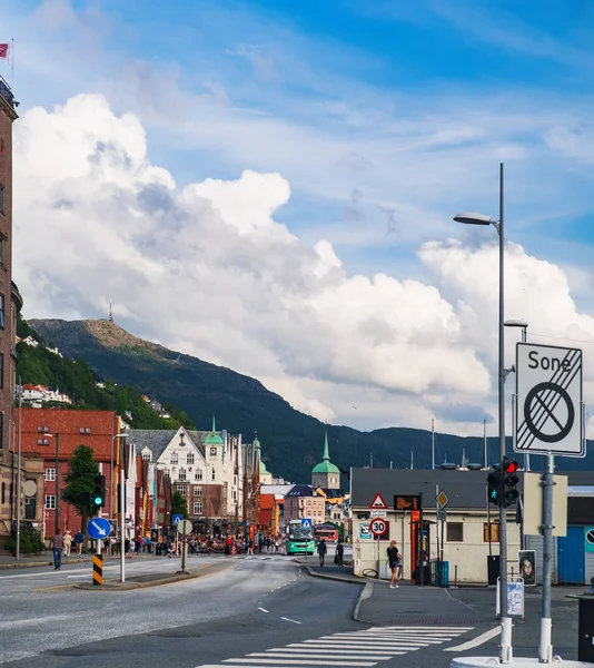 Arquitetura do cais da Cidade Velha em Bergen, Noruega — Fotografia de Stock