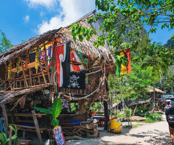 Outdoor restaurant cafe on Railay Beach, Thailand Royalty Free Stock Images