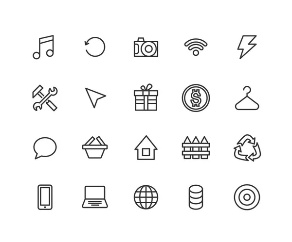 Iconos de contorno universal para web y móvil. Contiene iconos tales como reciclaje, Nota, Ordenador portátil, Percha y más. Carrera vectorial editable. 48x48 píxeles perfecto . — Vector de stock