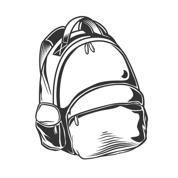 Handgezeichneter Vektorrucksack. Cartoon Casual Backpack Vektor Illustration. Zurück zur Schule. Dekoratives Element Schulranzen. — Stockvektor