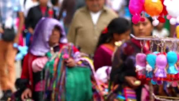 Chiapas Mexico Circa Augustus 2018 Slow Motion Inheemse Vrouwen Lopen — Stockvideo