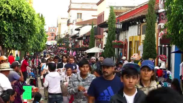 Chiapas México Circa Agosto 2018 Turistas Indígenas Locales Caminando Por — Vídeo de stock