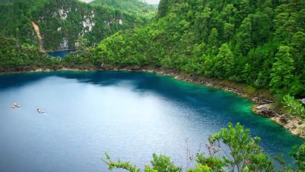 Chiapas México Vista Panorâmica Deslumbrante Lagoa Cinco Lagos Parque Nacional — Vídeo de Stock