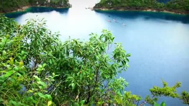 Chiapas Mexikó Lenyűgöző Panoráma Cinco Lagos Lagúna Nemzeti Park Montebello — Stock videók