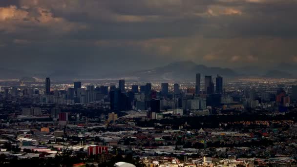 时间流逝 在多云的一天 墨西哥城市全景尽收眼底 云传快 — 图库视频影像