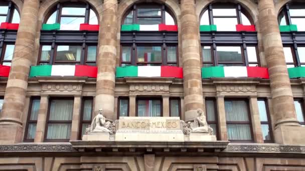 Vista del logo del Banco Central de México. 2. — Vídeo de stock