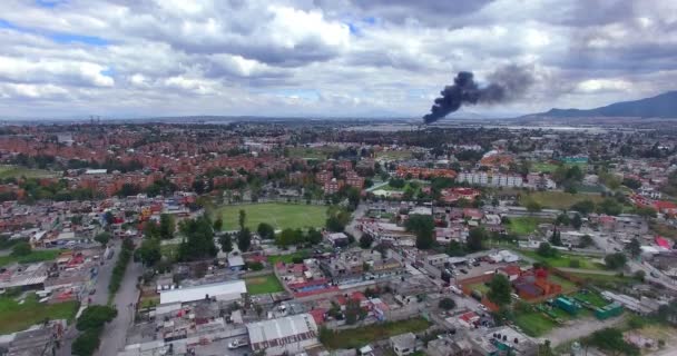 Tultitlan Mexico Omstreeks Oktober 2018 Panoramisch Zicht Van Een Brand — Stockvideo