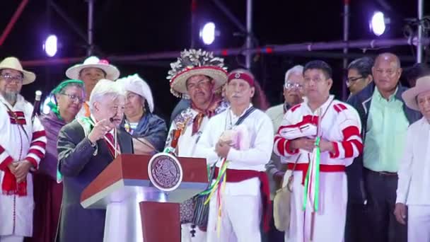 Mexico City 2018 Andrés Manuel López Obrador Mluví Lidem Během — Stock video