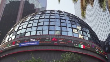 Mexico City, Ocak 2019. Tam Görünüm, Reforma avenue iş bölgesinde, şehir Meksika Menkul Kıymetler Borsası.