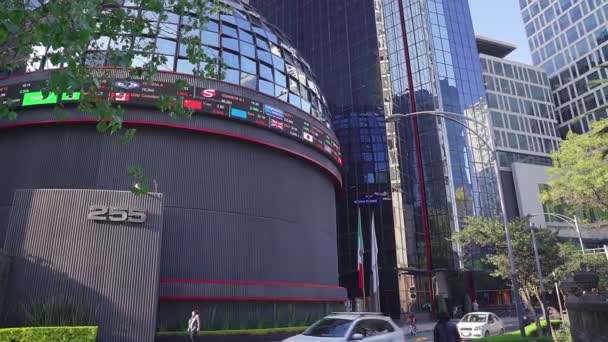 Mexico City January 2019 Full View Mexican Stock Exchange Reforma — Stock Video