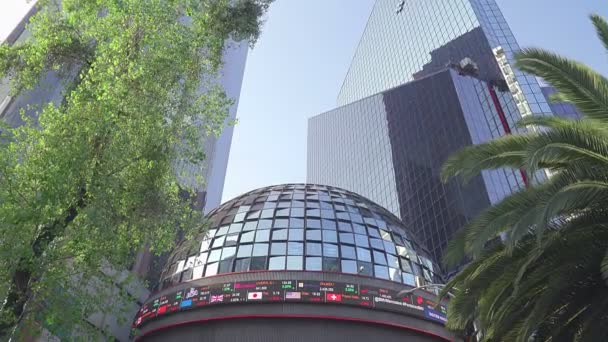 墨西哥城 2019年1月 墨西哥证券交易所在市中心的改革大道商业区的全景 — 图库视频影像