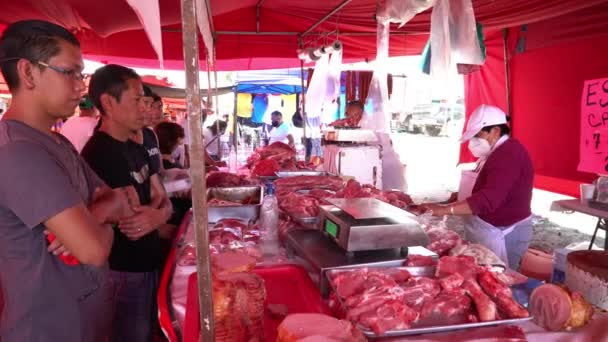 Ciudad Mexico Ago 2020 Gente Que Usa Máscaras Faciales Compra — Vídeo de stock