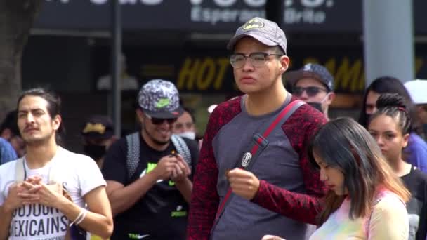 Mexico City Sept 2020 Young Man Lights Joint Weed Smokes — Stock Video