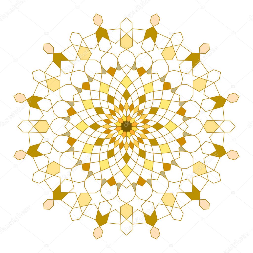 Circle line geometric ornament arabic pattern