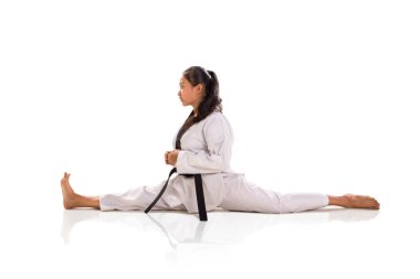 Split tae-kwon-do kız yana profil izole