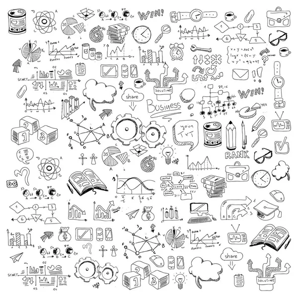 Eğitim kavramı. Elle çizilmiş okul malzemeleri ve komik konuşma balonu okul yazı için arkasına yazı tahtası ile Okul arka plan