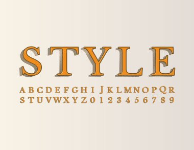 Vektör retro renkli yazı tipi ve alfabe