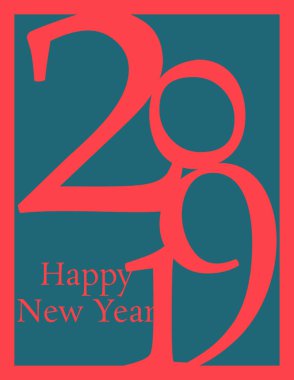 Mutlu yeni yıl 2019 tebrik kartı kağıt ile Noel tatil kutlama arka plan için renk çok katmanlı vektör numaraları etkisini kesmek