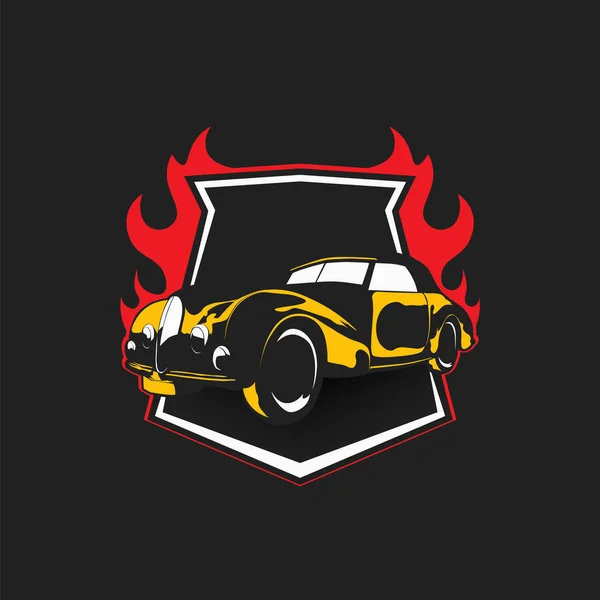 Moderne Professionele Retro Auto Logo Ontwerpsjabloon Voor Een Sport Team — Stockvector