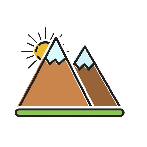 Sign of the mountains. Vector illustration. Vector image.. — Stock Vector
