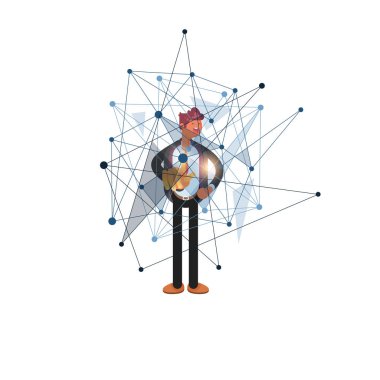 Bağlantı için teknolojiler. Karışık medya. Modern vektör Illustration. -Vektör.