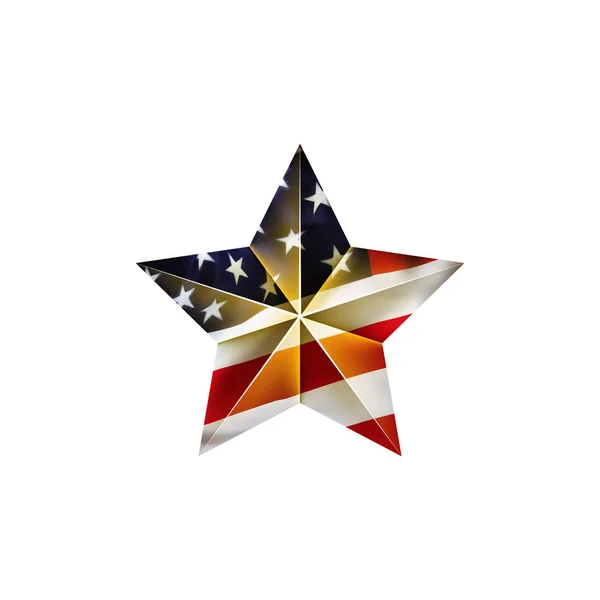 Gouden ster. Independence Day USA. Ster voor 4 juli viering. — Stockvector