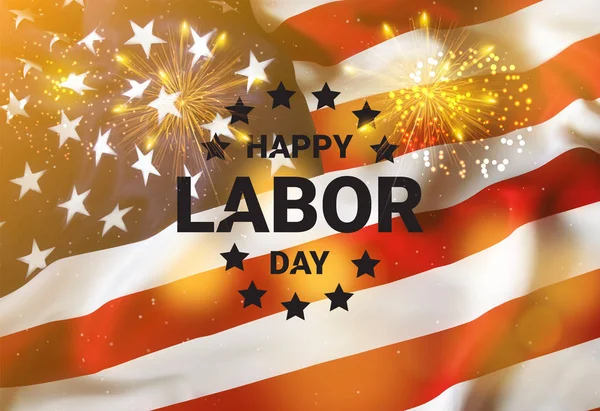 Feliz banner do Dia do Trabalhador, fundo patriótico americano. Dia de independência de América . — Vetor de Stock