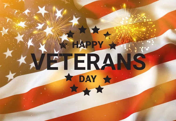 Bandeira do dia dos veteranos felizes, fundo patriótico americano. Dia de independência de América . — Vetor de Stock